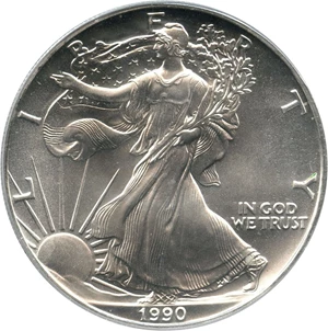 image for: 1990 Silver Eagle $1 PCGS MS69 - No Reserve!
