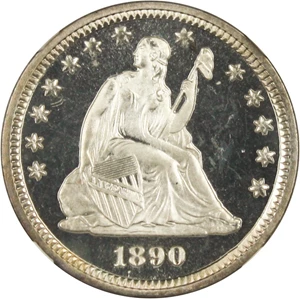 image for: 1890 25c NGC/CAC Proof 66+ DCAM - Amazing High Quality Gem Proof