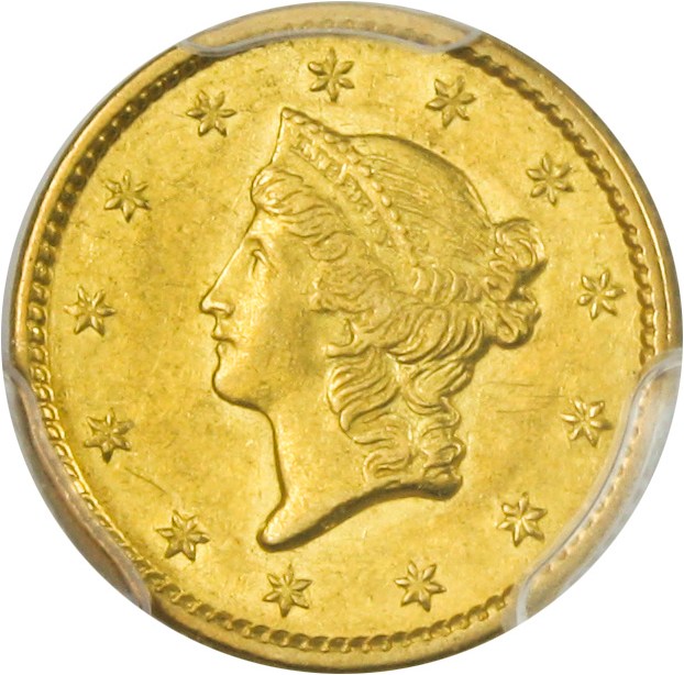 image for: 1850 G$1 PCGS/CAC AU55