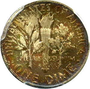 image for: 1951-S 10c PCGS MS68 - Awesome Gem with Colorful Toning