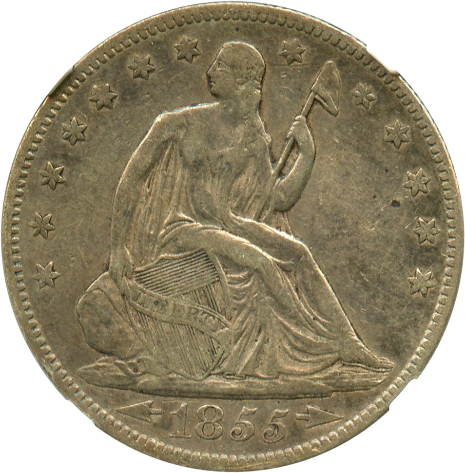 image for: 1855 50c NGC VF35 (Arrows)