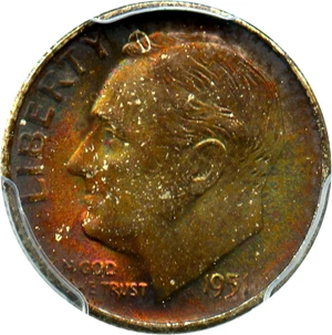 image for: 1951-S 10c PCGS MS68 - Awesome Gem with Colorful Toning