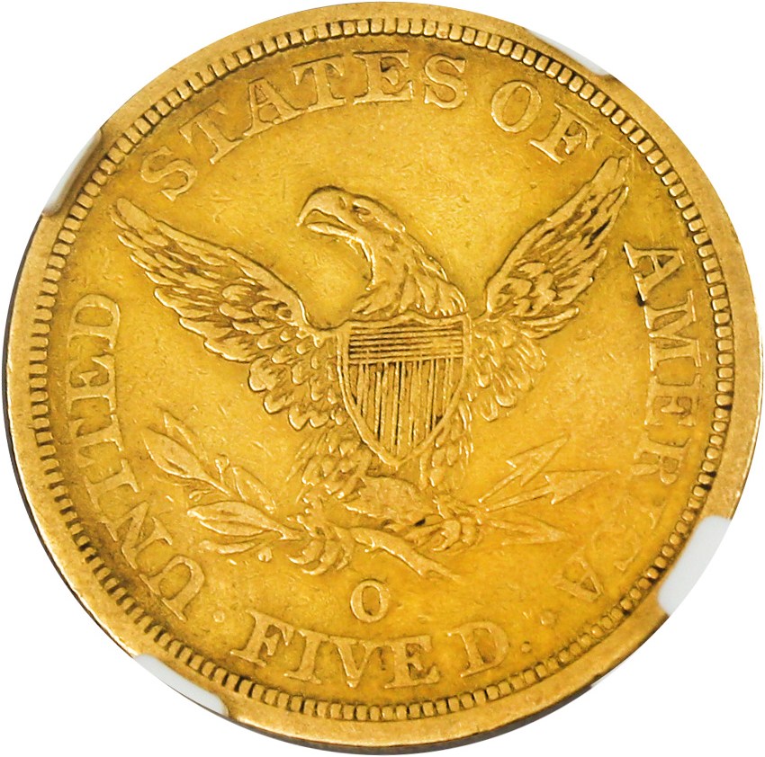 image for: 1843-O $5 NGC XF45 (Large Letters)