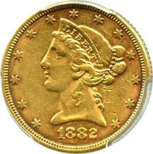 image for: 1882 $5 PCGS XF45 - No Reserve!