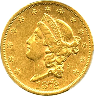 image for: 1872-S $20 PCGS AU50 - No Reserve!