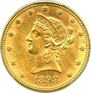image for: 1898 $10 PCGS MS62 - No Reserve!