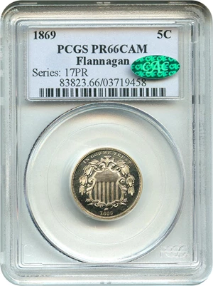image for: 1869 5c PCGS/CAC Proof 66 CAM