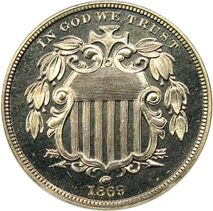 image for: 1869 5c PCGS/CAC Proof 66 CAM