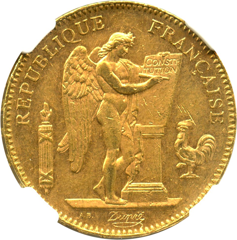 image for: France: 1904-A Angel 50 Fr NGC MS61 (KM-831)