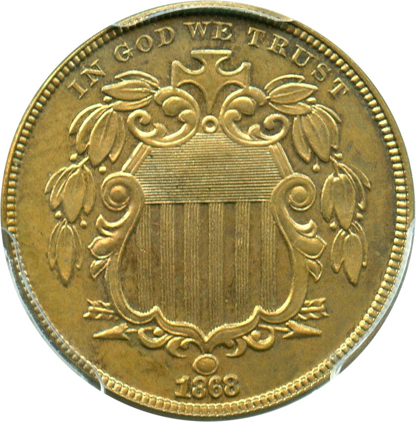 image for: 1868 5c PCGS Proof 63 - No Reserve!