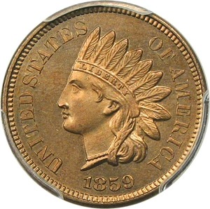 image for: 1859 1c PCGS/CAC Proof 64+ Scarce One-Year Proof Type Coin