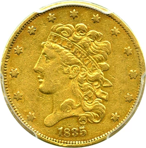image for: 1835 $5 PCGS XF40