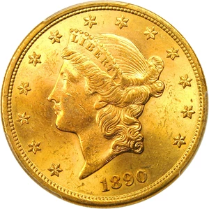 image for: 1890-S $20 PCGS MS63