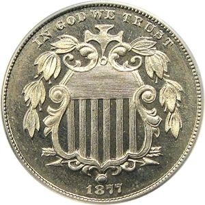image for: 1877 5c PCGS/CAC Proof 66 CAM - Rare Gem Proof-Only Issue