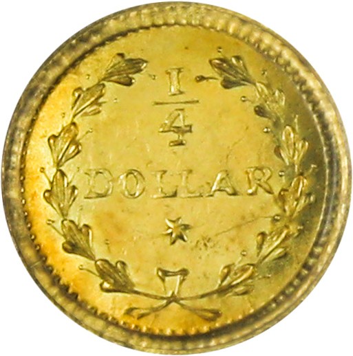 image for: California Fractional Gold (Undated) 25c PCGS MS63 (BG-221) - No Reserve!