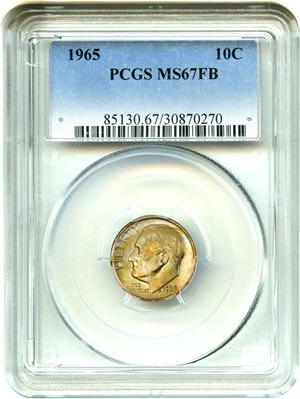 image for: 1965 10c PCGS MS67 FB - Modern Grade Rarity - Only 1 Finer