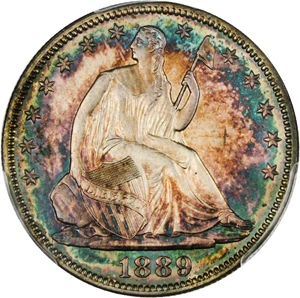 image for: 1889 50c PCGS/CAC Proof 65+ CAM - Colorful Toning