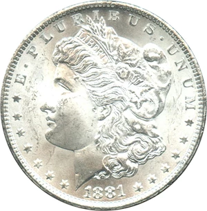 image for: 1881-CC $1 PCGS/GSA Hoard MS65+