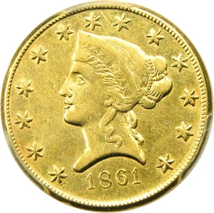 image for: Clark Gruber 1861 $10 PCGS XF40 - Rare Colorado Territorial Gold