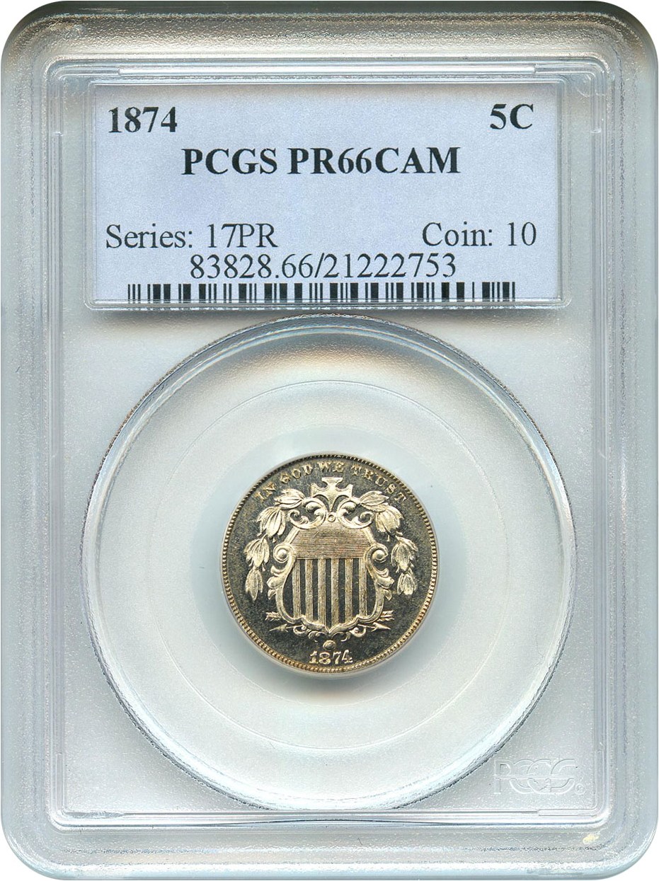 image for: 1874 5c PCGS Proof 66 CAM