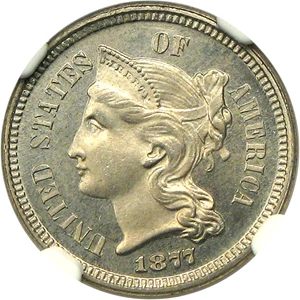 image for: 1877 3cN NGC/CAC Proof 65 - Scarce Proof-Only Issue