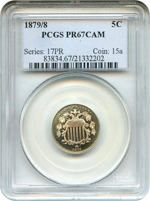image for: 1879/8 5c PCGS Proof 67 CAM