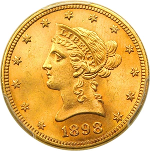image for: 1898 $10 PCGS/CAC MS64