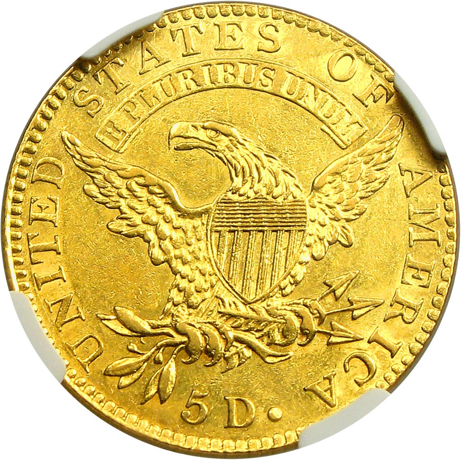 image for: 1823 $5 NGC MS62 (BD-1) Rare Early Gold