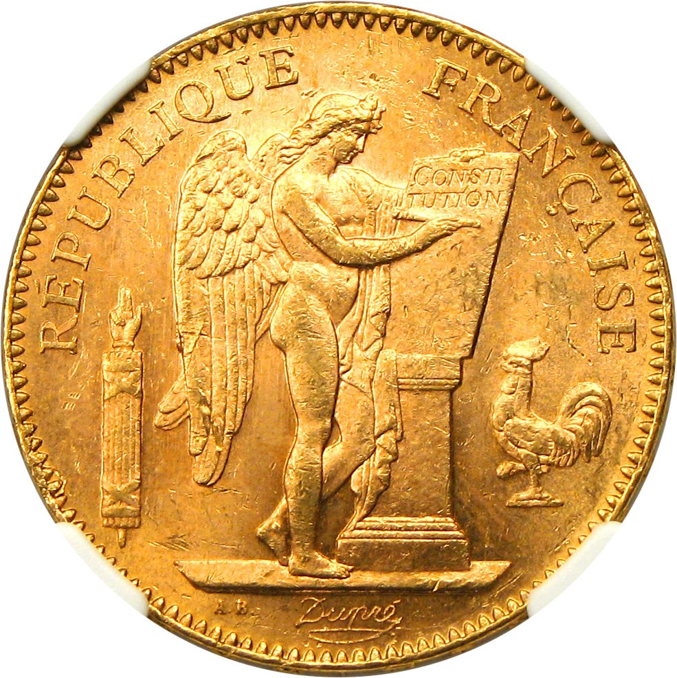 image for: France: 1904-A Angel 50 Fr NGC MS63 (KM-831)
