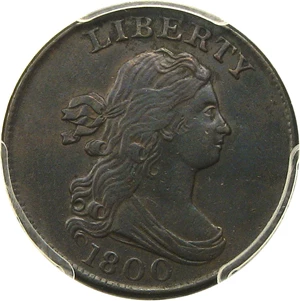 image for: 1800 1/2c PCGS AU53 - Desirable Early Half Cent