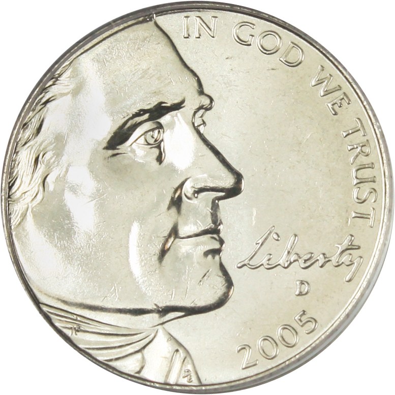 image for: 2005-D Bison 5c PCGS MS64 (Speared Bison)