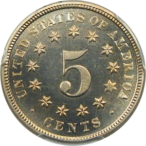 image for: 1874 5c PCGS Proof 67 CAM - Tied for Finest at PCGS