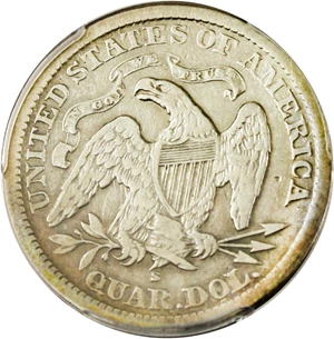 image for: 1866-S 25c PCGS VF20