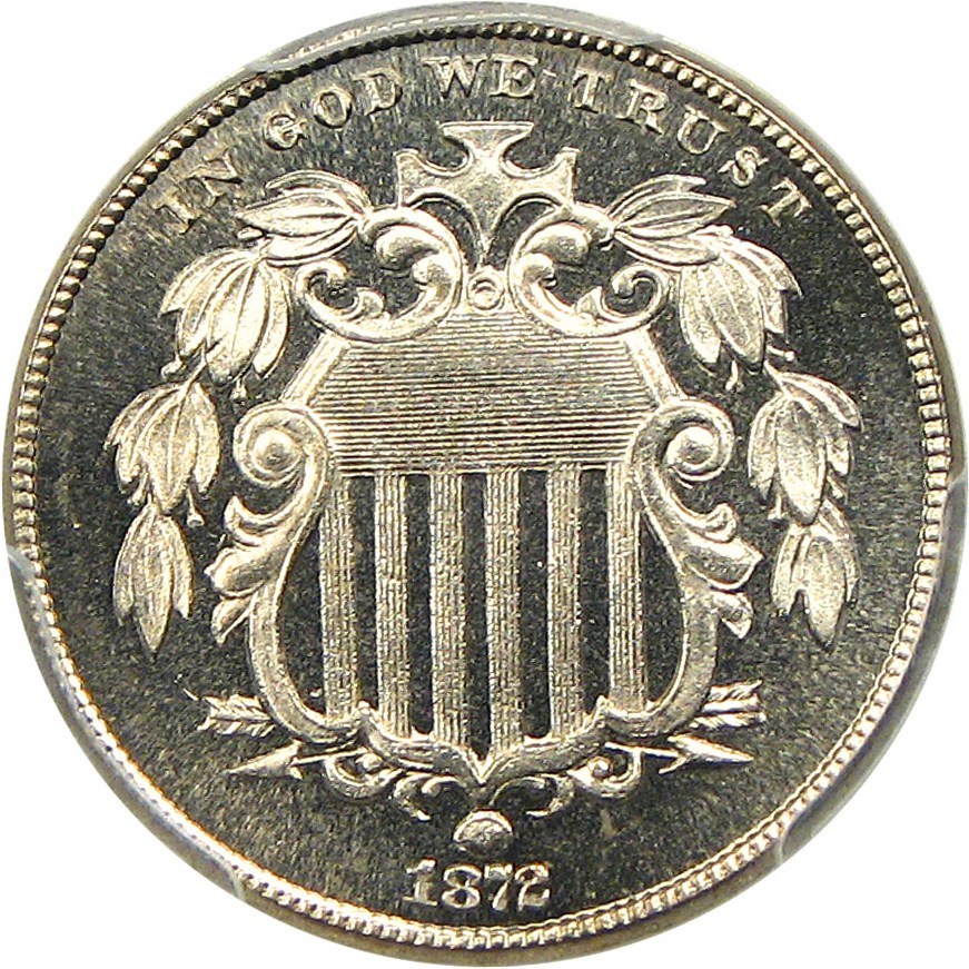 image for: 1872 5c PCGS Proof 66 CAM
