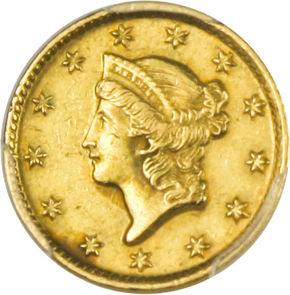 image for: 1853-D G$1 PCGS AU53 - Desirable Dahlonega Gold Dollar