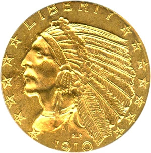 image for: 1910-D $5 PCGS MS62