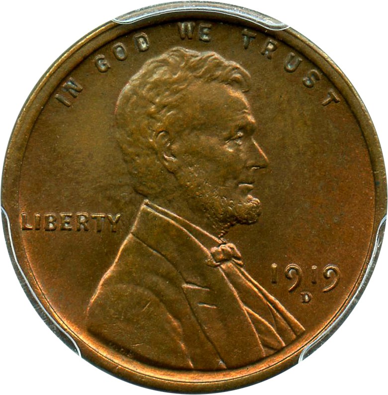 image for: 1919-D 1c PCGS/CAC MS65 RB