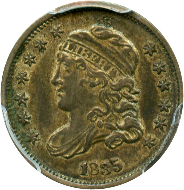 image for: 1835 H10c PCGS AU55 (Small Date, Small 5C) - No Reserve!