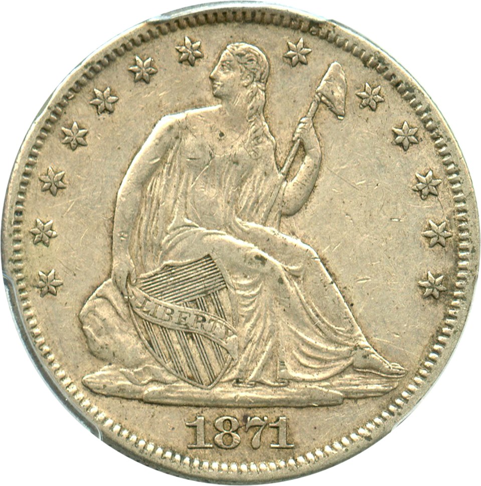 image for: 1871 50c PCGS XF45