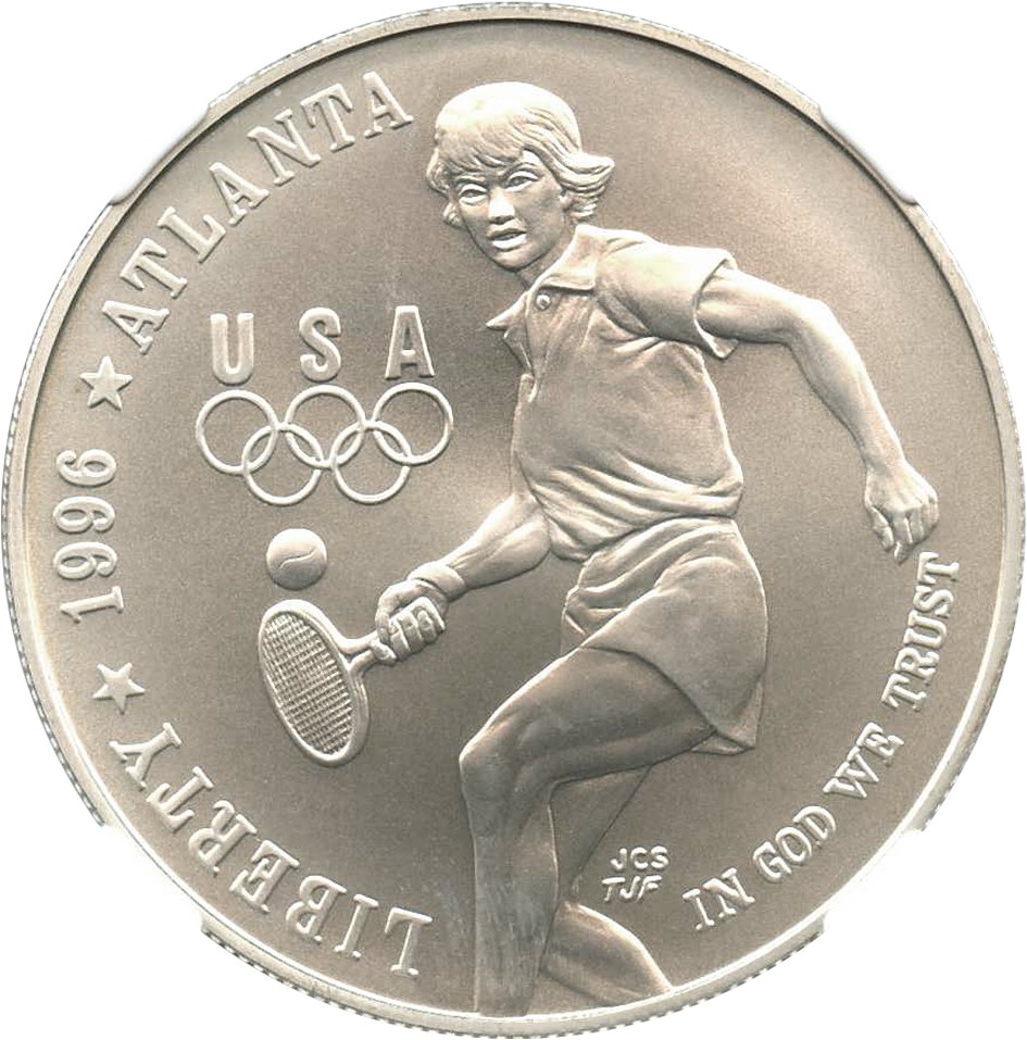 image for: 1996-D Olympic Tennis $1 NGC MS69