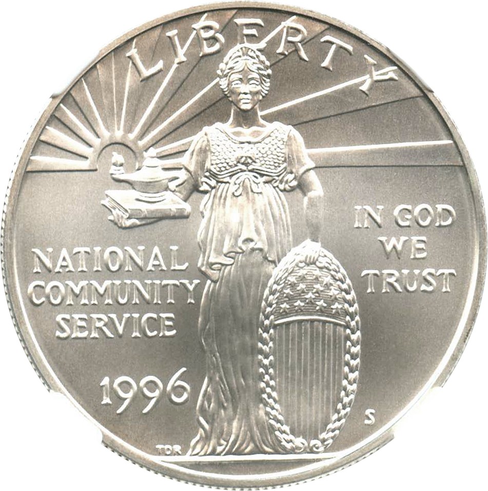 image for: 1996-S National Community Service $1 NGC MS69