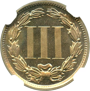 image for: 1889 3cN NGC/CAC Proof 65 CAM