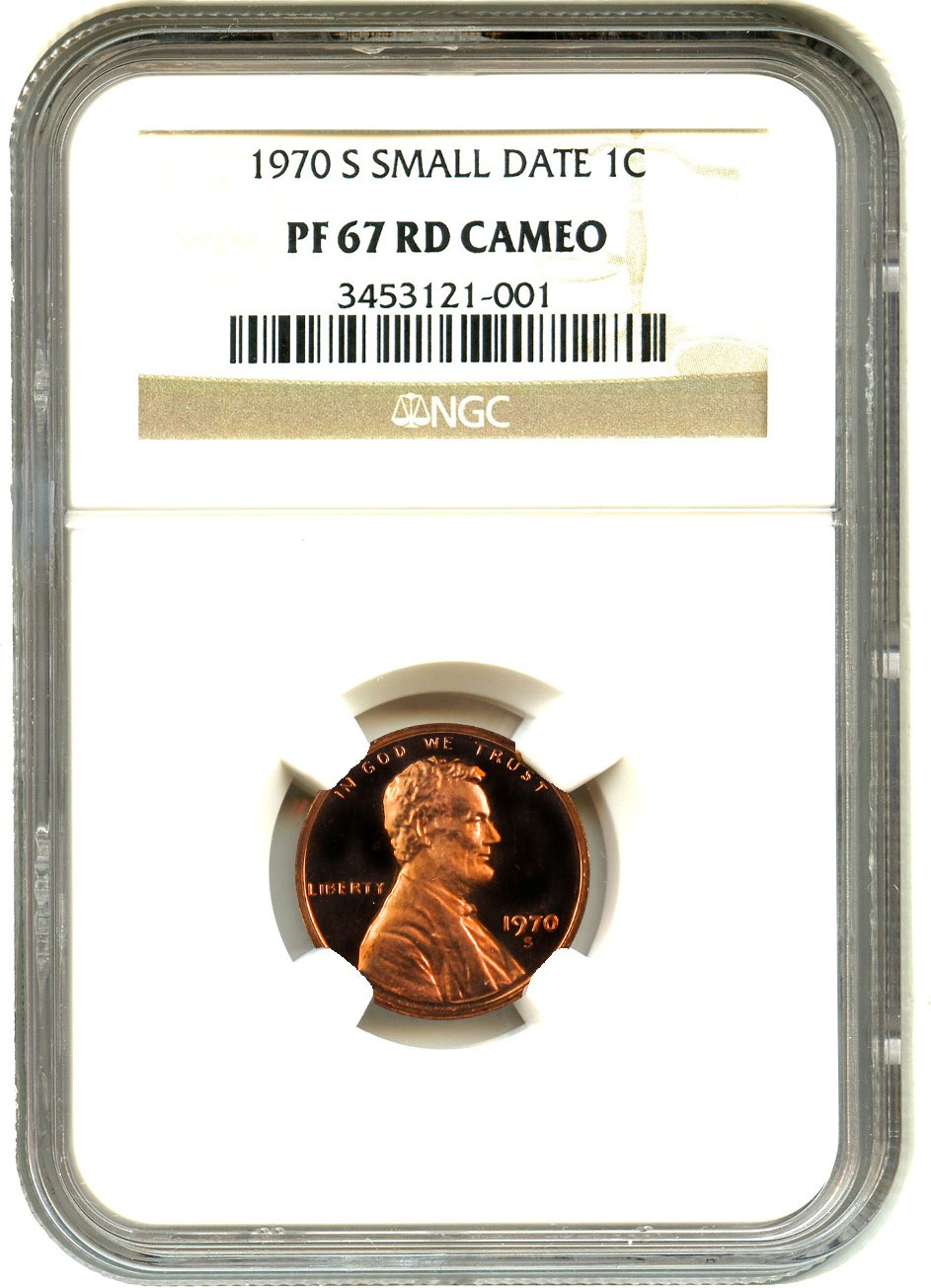 image for: 1970-S 1c NGC Proof 67 RD CAM (Small Date)