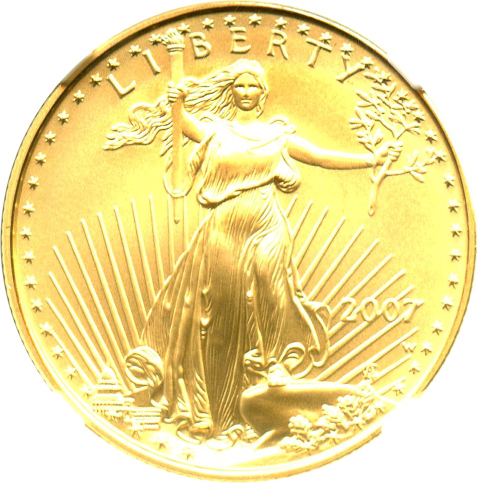image for: 2007-W Gold Eagle $25 NGC MS70 Burnished UNC