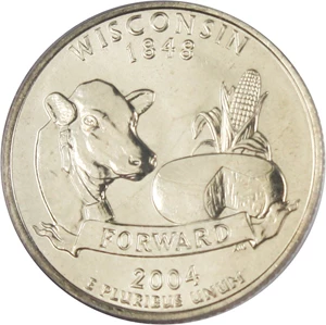 image for: 2004-D Wisconsin 25c PCGS MS64 (Extra Leaf Low)