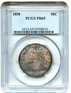 image for: 1858 50c PCGS Proof 65