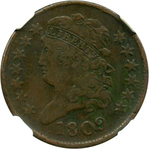image for: 1809 1/2c NGC VF30 (C-6)