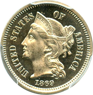 image for: 1869 3cN PCGS Proof 65 CAM