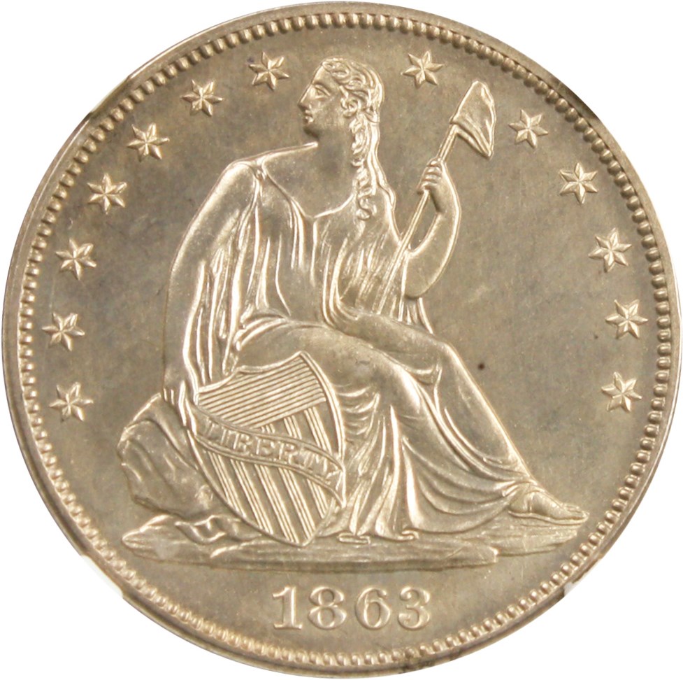 image for: 1863 50c NGC Proof 64