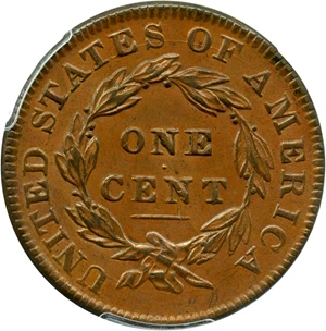 image for: 1834 1c PCGS MS63 BN (Small 8, Large Stars, Medium Letters)